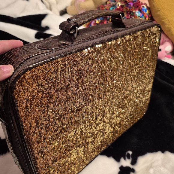 Gold &brown Sequin Laptop Bag - Picture 12 of 12